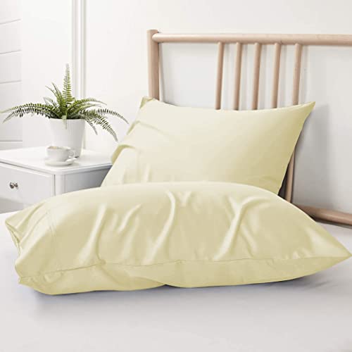 Day Care 400 TC Super Soft 100% Egyptian Cotton Pillow Covers 20"x40" | Machine Washable Cotton Pillow Covers | Breathable & Hypoallergenic Fabric Set of 2 | 20x40 inch - Ivory
