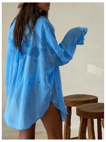 Verdusa Women's Swimsuit Coverup 2 Piece Summer Outfits Oversized Button Shirts and Wrap Skirts Sets Beach Vacation Clothes2