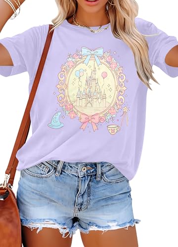 Image of Magical Shirt for Women Magic Kingdom Tshirt Family Vacation Tee Castle Believe in The Magic Summer Trip Tops
