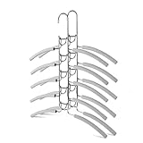 Amber Home 2 Pack Multi Layer 5 in 1 Metal Coat Sweater Shirt Hangers, Closet Storage Organizer...