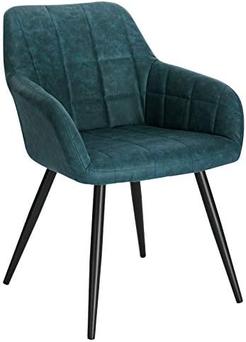 WOLTU® krzesło do jadalni BH232sz-1, krzesło kuchenne, krzesło tapicerowane, krzesło do salonu, fotel z podłokietnikami, powierzchnia siedziska z aksamitu, złote nogi z metalu, 1 szt., czarne