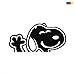 Adesivo Sticker Snoopy Che SALUTA - Joe Cool - Peanuts - Ideale per PC Portatile Auto - Moto - Scooter - Camion - Muri - Pareti - Comics Decal - in Vinile di Alta QUALITA' - Nero 13 X 7 CM
