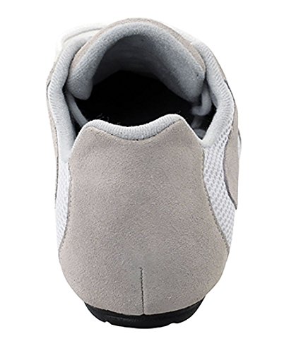 Very Fine Dance Shoes - Unisex Dance Sneakers - Flat Heel Gum Sole - VFSN016 and Foldable Brush Bundle - White - 84