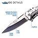 MTECH USA Folding Knife, 3.75-Inch Half-Serrated Blade, Titanium Coating, Glass Breaker, Pocket Clip (Silver)