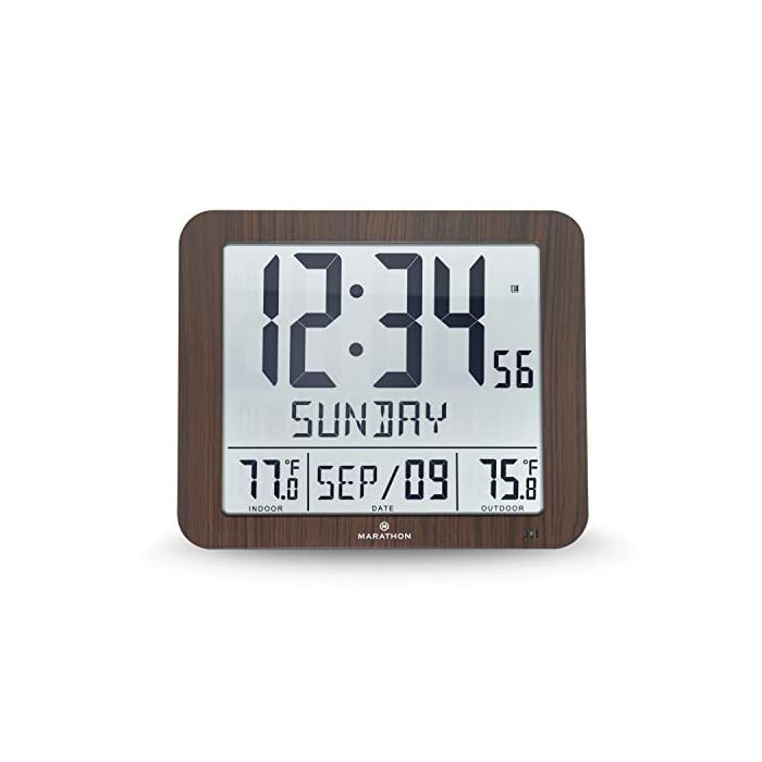 Buy Marathon Slim Atomic Wall Clock, Graphite Gray Large 10Inch Full