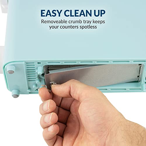 Nostalgia Mymini Single Slice Toaster, Extra Wide Slot, Adjustable Temperature, Removable Crumb Tray, Aqua #TOP4