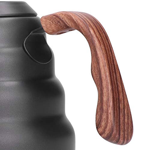 Chaleira de café Pour Over, chaleira de café de aço inoxidável de 1,2 l com termômetro, bico de pesc