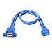 immagine 2Cablecc, cavo USB 3.0 impilabile da pannello femmina a scheda madre, 20 pin, doppia porta, 50 cm