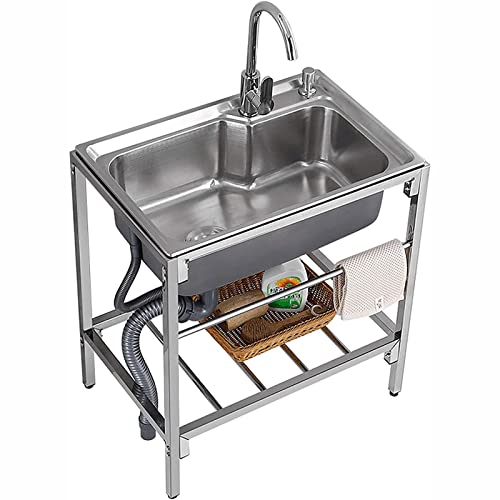 Évier utilitaire 52X38CM lavabo lave-mains avec mitigeur pour garage