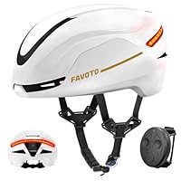Favoto Smart Bike Helmet Women Men– Ebike Helmet with Turn Signals for Commuting, Dual Shell CPSC Certified, Adjustable Fit for Adults, White