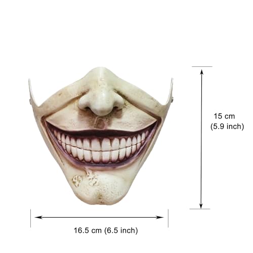 Charmgle Masque de fête d'Halloween Le téléphone noir sombre pour l'âme de téléphone - Masque de cosplay drôle - Costume pour adulte - Décoration de la maison, Visage des dents, M – vue 6