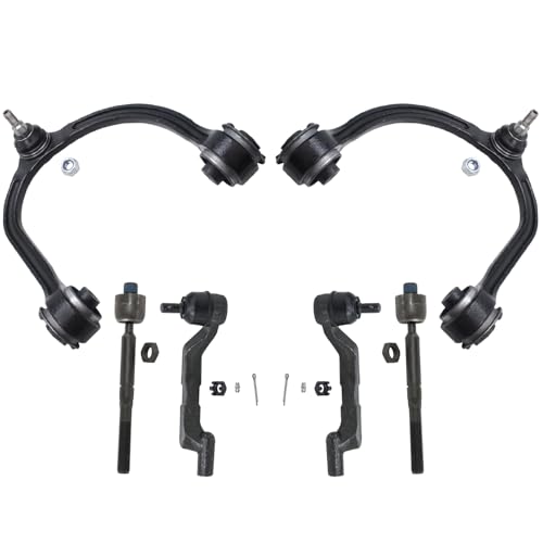Image of Detroit Axle - AWD 6pc Front End Suspension Kit for 2015-2023 Dodge Charger Chrysler 300 2017-2023 Challenger, 2 Upper Control Arms with Ball Joint 4 Outer Inner Tie Rods Replacement