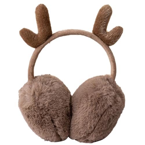 IHCEMIH Cache-oreilles pour femme et fille, en peluche moelleuse et chaude, pliable, tendance, protège du vent, du froid, pour l’hiver, l'extérieur, le ski, la course à pied, Taille Unique