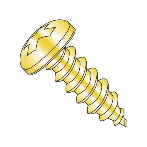 #4 x 3/16" Type AB Self-Tapping Screws/Phillips/Pan Head/Steel/Zinc Yellow (Carton: 10,000 pcs)