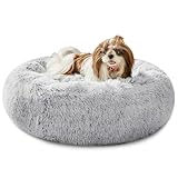 Spocado County Cama para perros y gatos, suave poliéster, lavable a máquina, con puntos antideslizantes, resistente y duradera (gris, 100 x 100 x 20 cm)