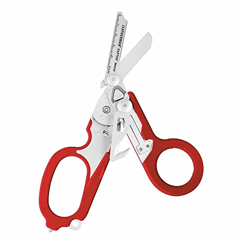 Leatherman, Raptor Rescue Emergency Shears With Strap Cutter And Glass Breaker, Made In The Usa, Red W/Utility Sheath #TOP1