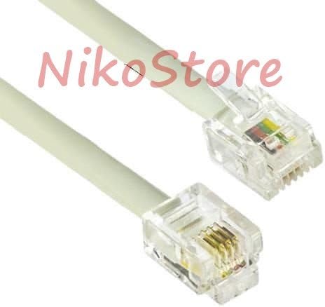 The Best 50 FT Feet RJ11 4C Modular Telephone Extension Phone Cord Cable Line Wire Beige
