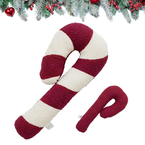 Almohada de Navidad, bonita decoración de piruletas, almohada con forma de bastón de caramelo de Navidad, para mujeres y adultos, cuerpo, espalda, hombro, brazo, cadera, silla, sofá, asiento, avión
