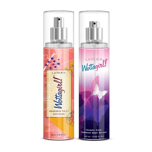 Image of Layer'r Wottagirl Amber Kiss & Mandarin Twist Body Splash, 60ml x 2