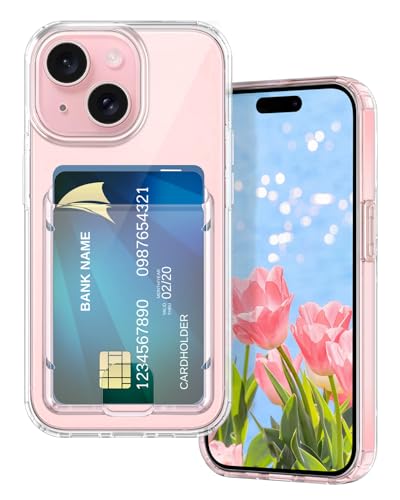 Étui portefeuille iPhone 15 Petocase transparent en gel TPU souple protection silicone 6.1"