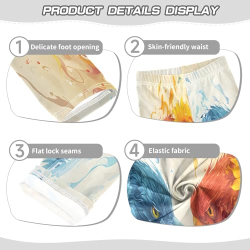 Toddler Girls Leggings Printed Yoga Pants Leggings Two Eagles Face Sunflowers for Kids3