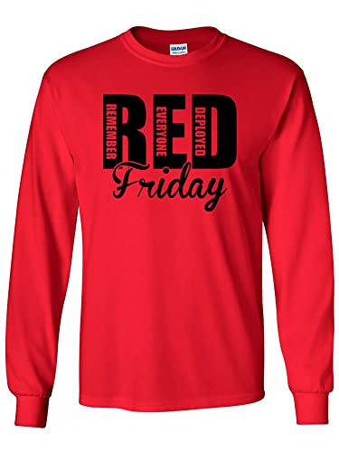 RED FRIDAY Remember Everyone Deployed Long Sleeve T-shirt - Large