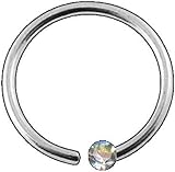 I Piercing para la nariz, diamante auténtico + auténtico oro blanco 750 macizo, tamaño: 0,8 x 8 x 1,4 mm, septum I. La autenticidad del artículo descrito a continuación está garantizada I 47006-8 I