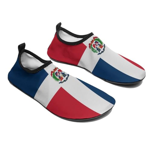 GeRRiT Dominican Republic Flag Water Shoes for Women Men Quick-Dry Aqua Socks Swim Beach Barefoot Yoga Surf Pool Camping