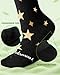Lalapapa Bamboo Viscose Compression Socks for Women Men - 2 Pairs 15-20mmHg Knee High Graduated Compression Socks for Women Men Cute Breathable for Nurse Pregnancy Travel, Moon & Stars, S / M