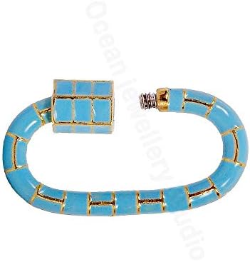 Designer enamel carabiner oval lock jewelry image 4