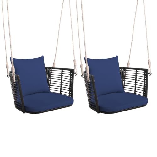Image of Tangkula 2 Pack Outdoor Hanging Porch Swing with Cushions, Single Person