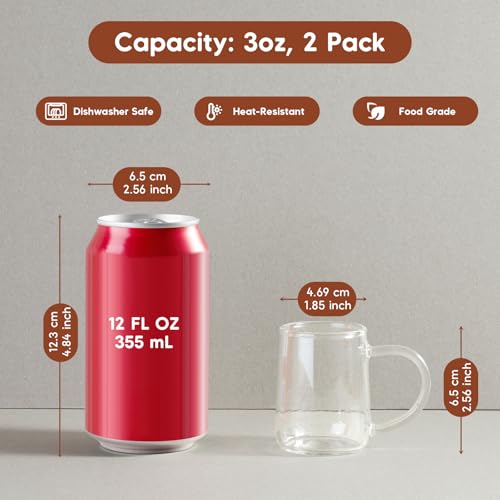 40% Off Glass Espresso Cups Set of 2 - Microwave & Dishwasher Safe