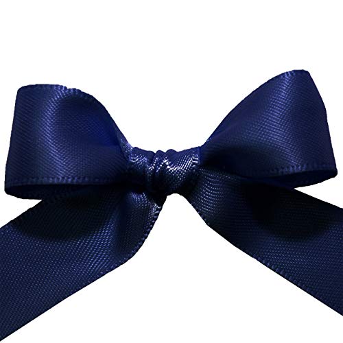 Image of Morex Ribbon 08816 /50-370 Double Face Satin Ribbon, 3 /8 inch x 50 Yd, Navy