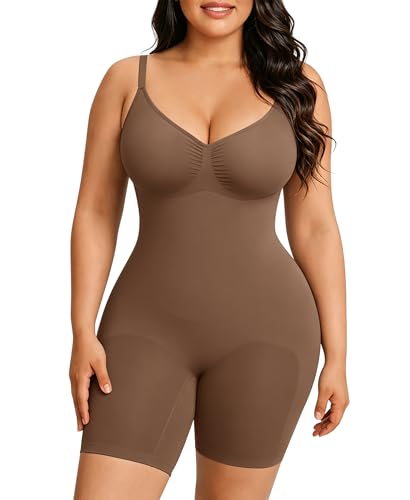 Image of FeelinGirl Shapewear Tummy Control Seamless Bodysuit Hip Enhancer Body Shaper for Women
