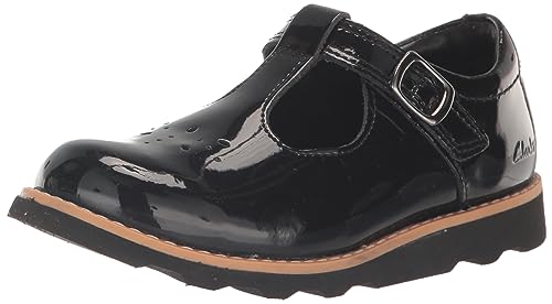 Chaussures fille Clarks Crown Way K en cuir noir pour uniforme d'école