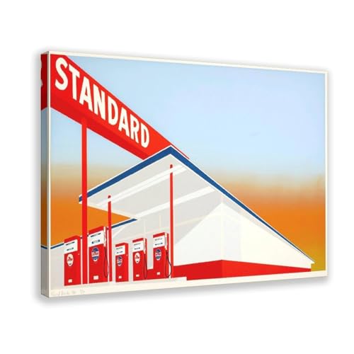 Poster Ed Ruscha Standard Station impression sur toile 20x30 cm