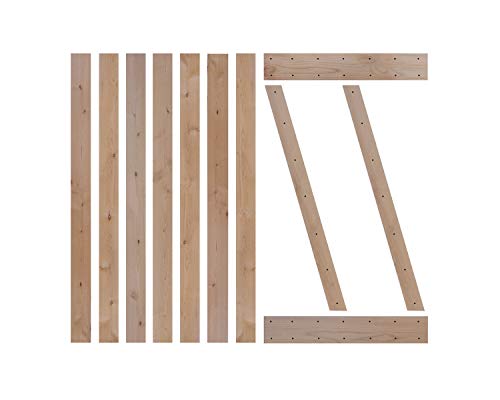 LUBANN Rustic Hardwood Barn Door Unfinished Knotty Alder Solid Wood Barn Door Slab (30X84 Z Brace) - Thumbnail 6