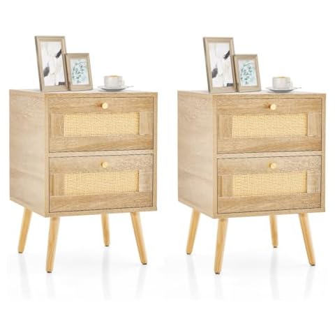 Multigot Rattan Bedside Table with Drawers Cover