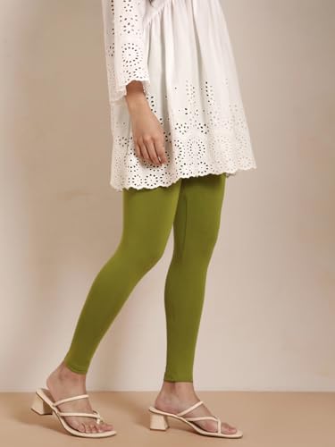Image of TWIN BIRDS Women Viscose Ankle Leggings | Stretchable Kurti Wear Bottom
