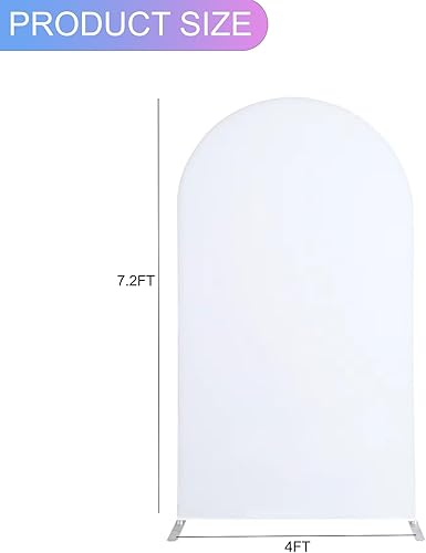 Miniatura 2 de Pocinkana Cubierta de arco de boda de 7.2 pies, de elastano, ajustada, para arco de boda, cubierta de fondo para arco de Chiara para decoración de