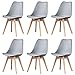 Lot de 4/8 chaises de salle à manger nordiques élégantes pour un usage domestique, pieds en bois de hêtre naturel, coussins doux. Plusieurs couleurs (gris, 6)