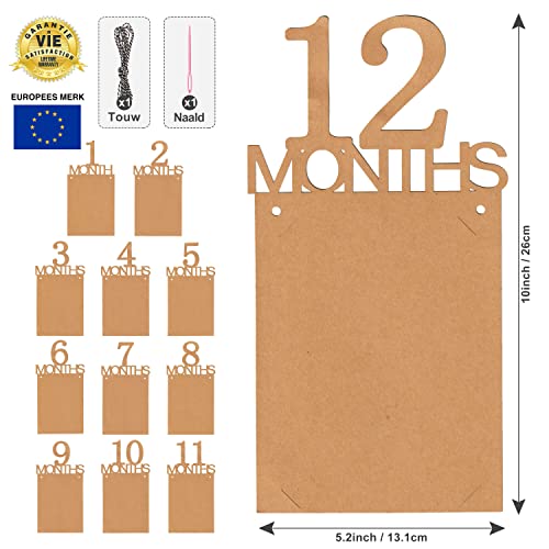 CZ Store - 1e Verjaardag Fotobanner -✮LEVENSLANGE GARANTIE✮- Baby Mijlpaal Slinger voor 1e Verjaardag, 12 Kraftpapier… - Image 3