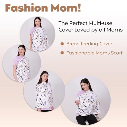 Image of A Baby Cherry - Nursing Cover, Nursing Covers for Feeding Mom, Feeding Cover Breastfeeding Mother, Feeding Cover for mom, Multi-Use, Breathable, 360 Full Privacy Set of 2