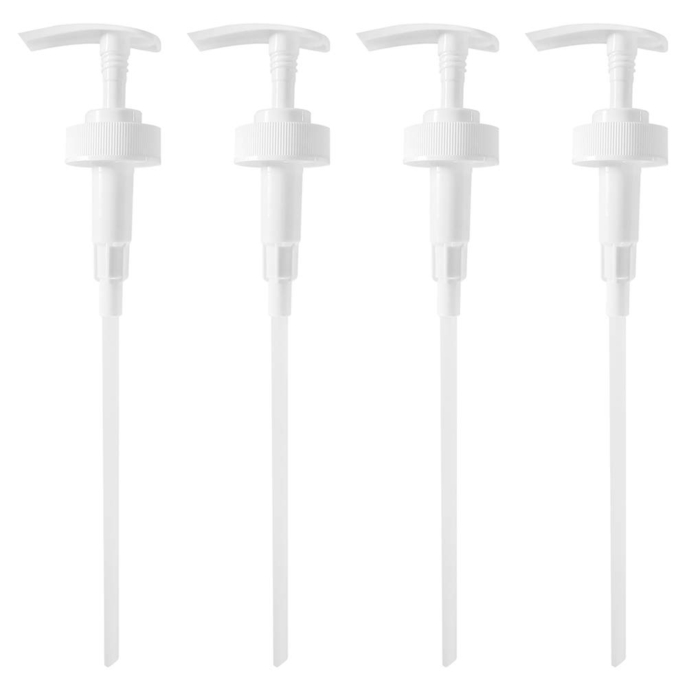 Geti Beauty Airstream – 4-Pack Gallon or 128 oz Liquid Pump Dispenser – Shampoo –Conditioner – Hand Sanitizer Jugs – Bottles – Sleek Non-Slip Top Design – Ideal for Business or Home Use - 38/400 4cc