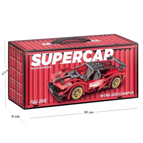 Image of Pull Back Racing Car Building Blocks Set for Kids & Adults, Sports Car Model Construction Toy Kit, STEM Learning Educational Building Toy, DIY Assemble Racing Vehicle Gift for Boys & Girls