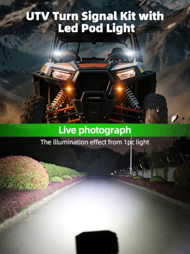 Image of UTV Turn Signal Kit with Horn 4 Inch LED Pod Lights for UTV ATV