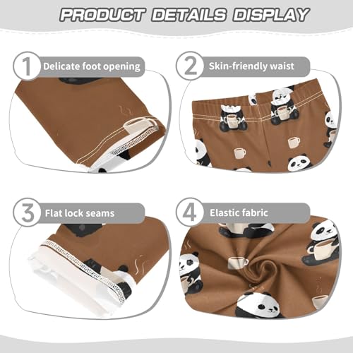ALAZA Girls' Leggings Children's Yoga Pants Skinny Printed Dance Panda Coffee Comfortable 4T2