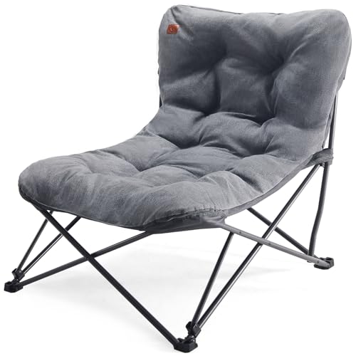 EVER ADVANCED Camping Chair Folding for Adults 6cm Padded Garden Chair Heavy Duty 180KG Luxury Camping Sofa Foldable Outdoor with High Back Portable for Beach Camp Deck Picnic Fishing