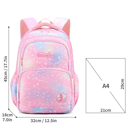 Sac à dos filles école primaire léger durable imperméable imprimé violet KLUFO - 2