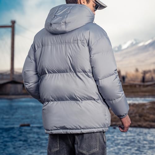 Image of Duck Down Jackets For Men,Mens Puffer Jacket For Cold Protection And Warmth,Hooded Mens Winter Coat,90 White Duck Down